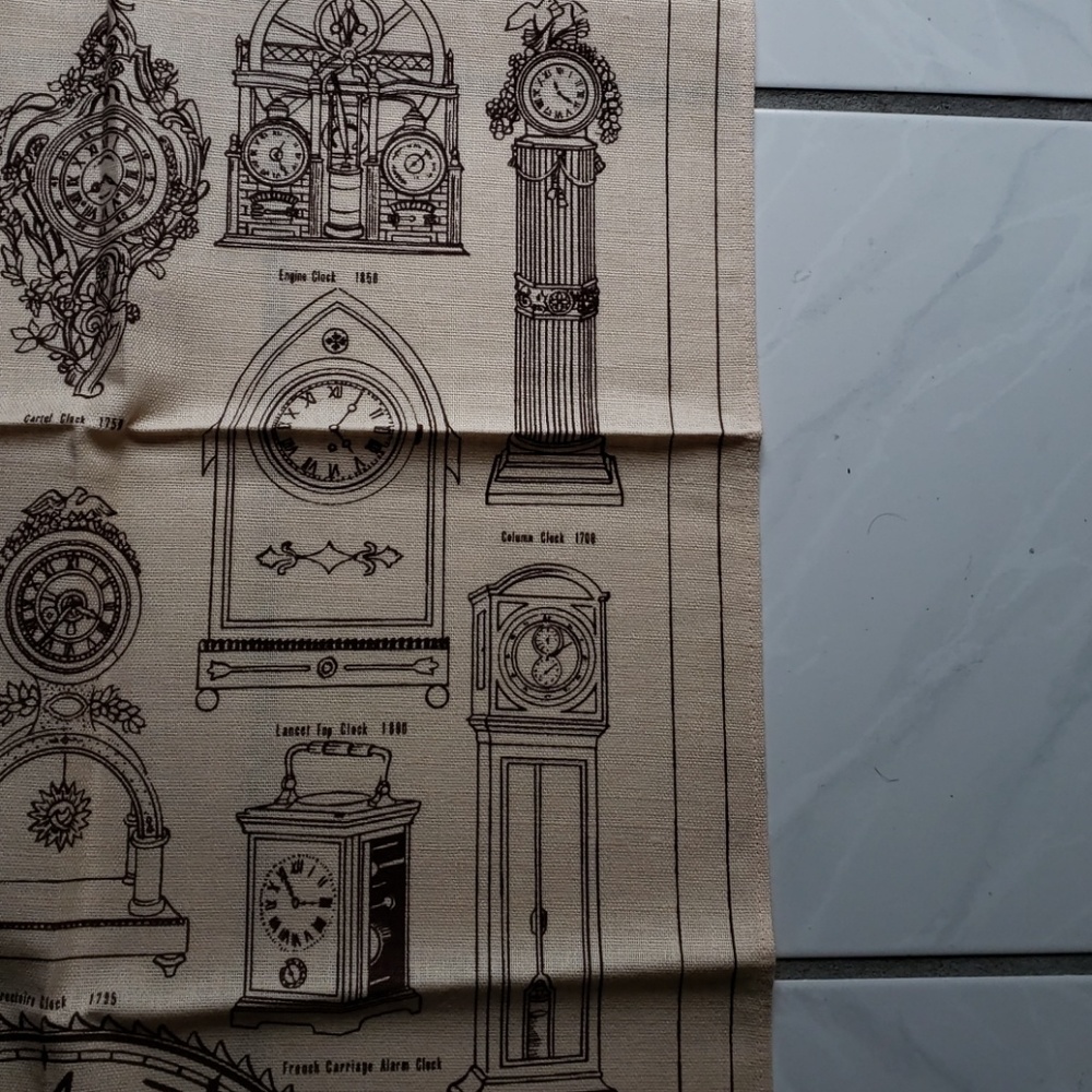 Unique vintage "clock" kitchen towel - Picture 7 of 8